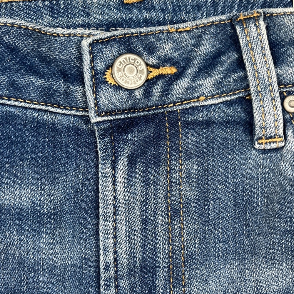 Chico's High Rise Straight Leg Crop Jeans Women Blue Stretch Denim 10R NWT - Picture 4 of 13
